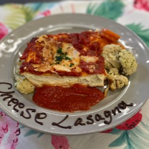 photo of plate with lasagna